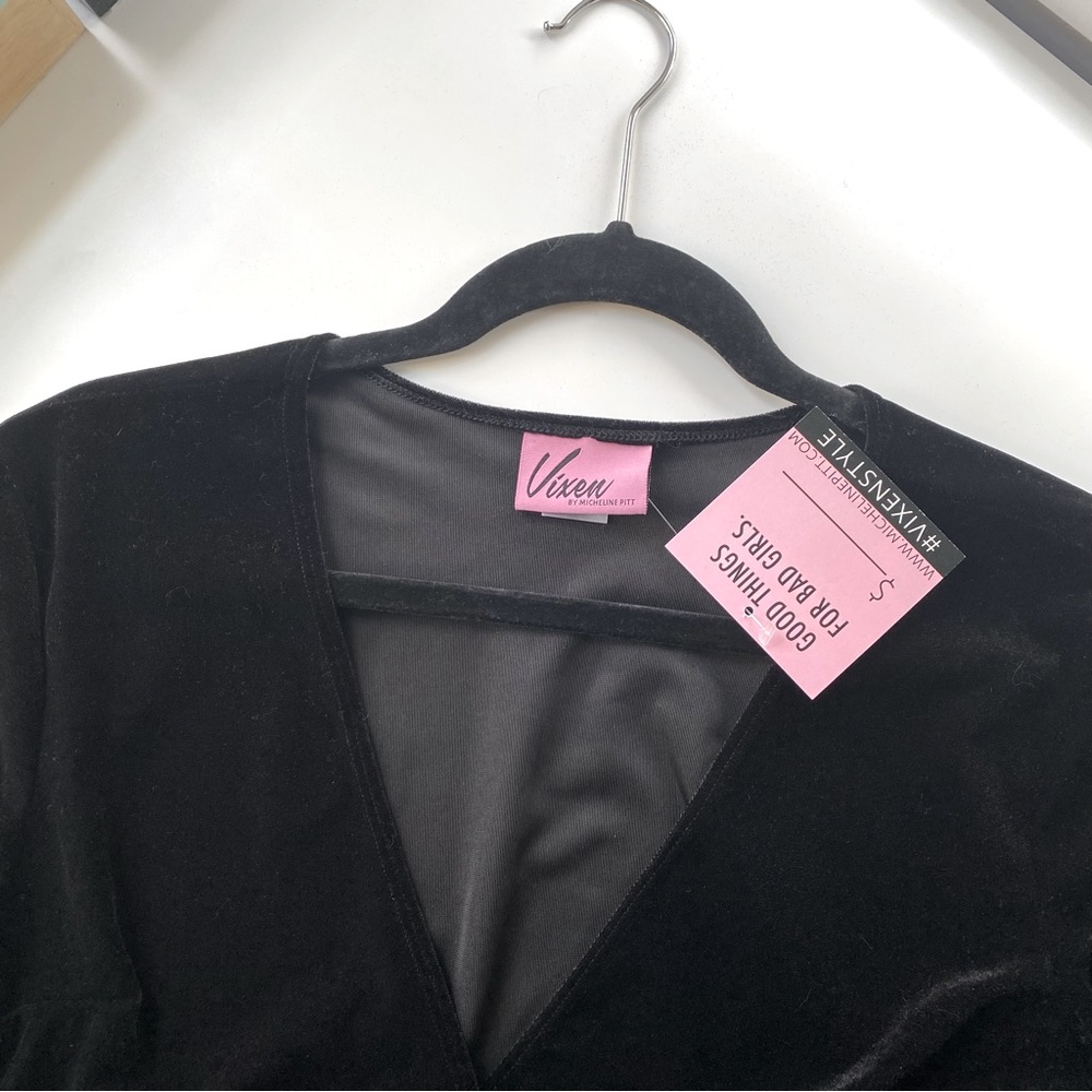 Vixen by Micheline Pitt velvet wrap top